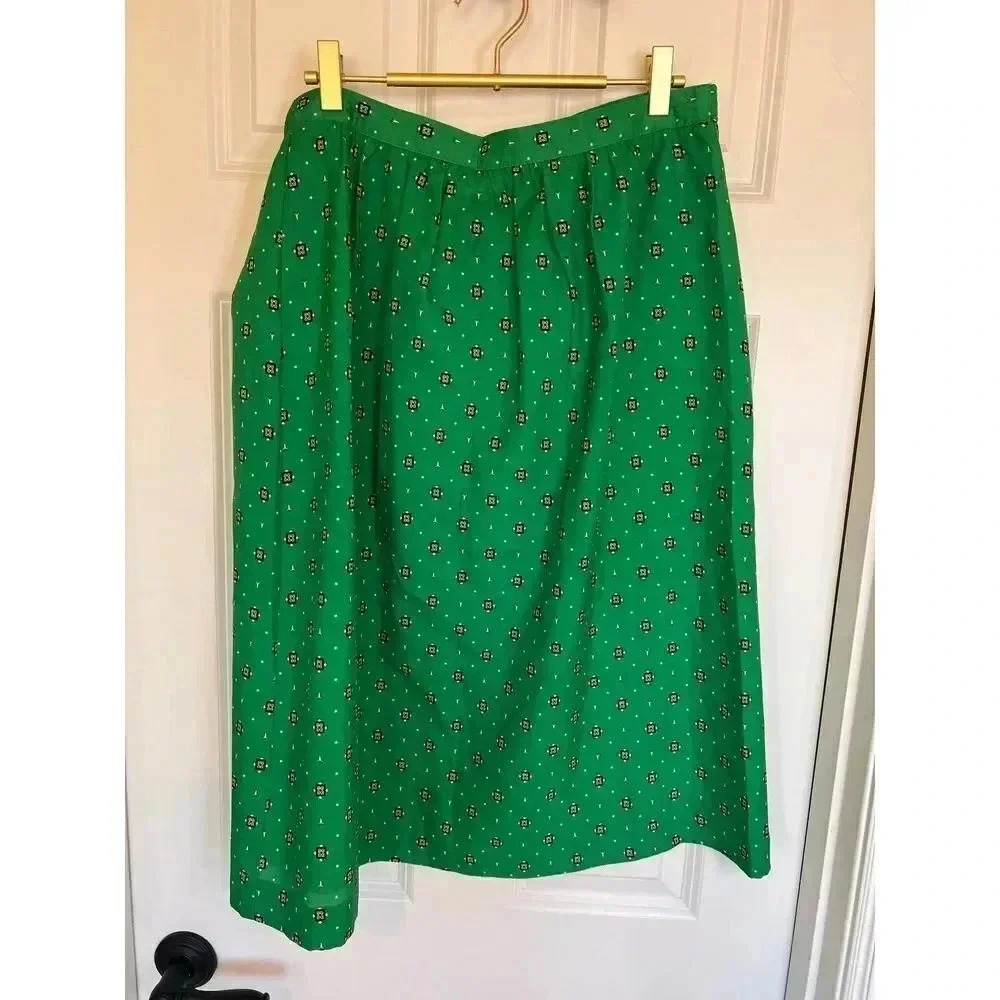 Vintage MCM inner visions green diamond print maxi skirt union made large